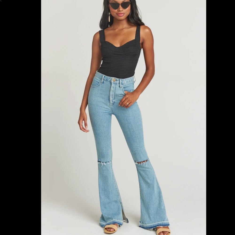 NWT Show Me Your Mumu Austin High Waist Flare Jean